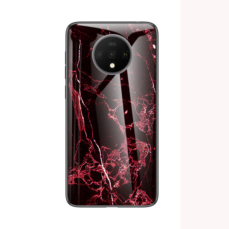 Marble Grain Tempered Glass PC + TPU Mobile Casing for OnePlus 7T