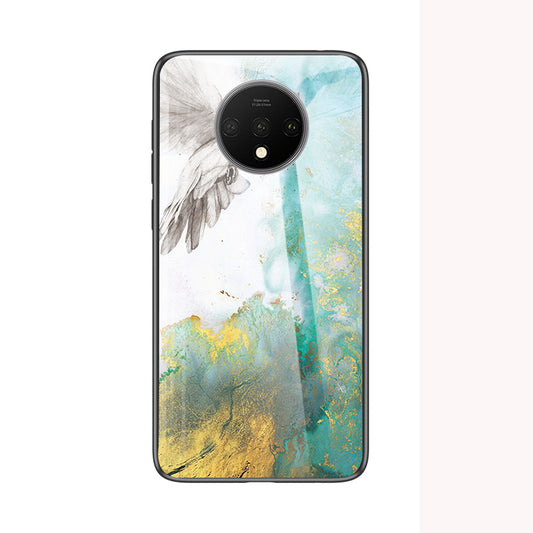 Marble Grain Tempered Glass PC + TPU Mobile Casing for OnePlus 7T