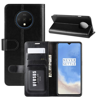 Crazy Horse Wallet Style Leather Phone Stand Shell Case for OnePlus 7T