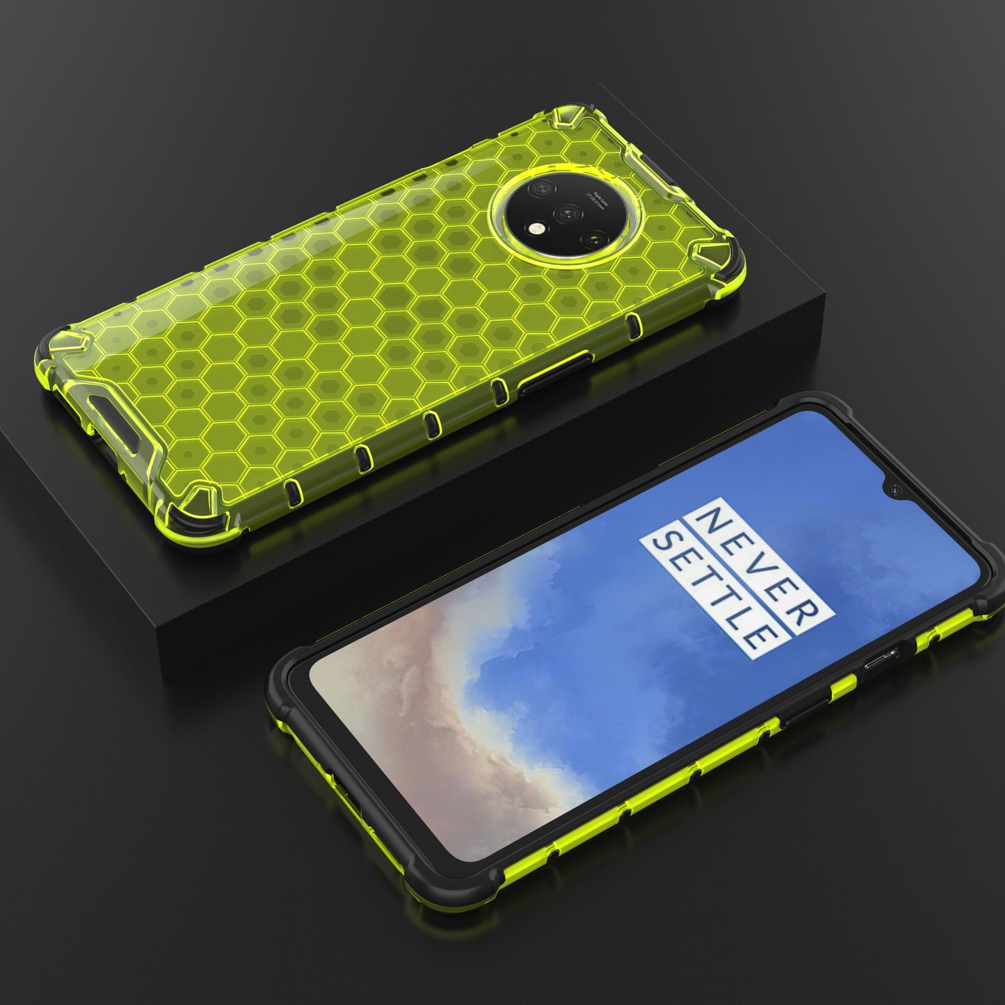 Honeycomb Pattern Shock-proof TPU + PC Hybrid Cover for OnePlus 7T