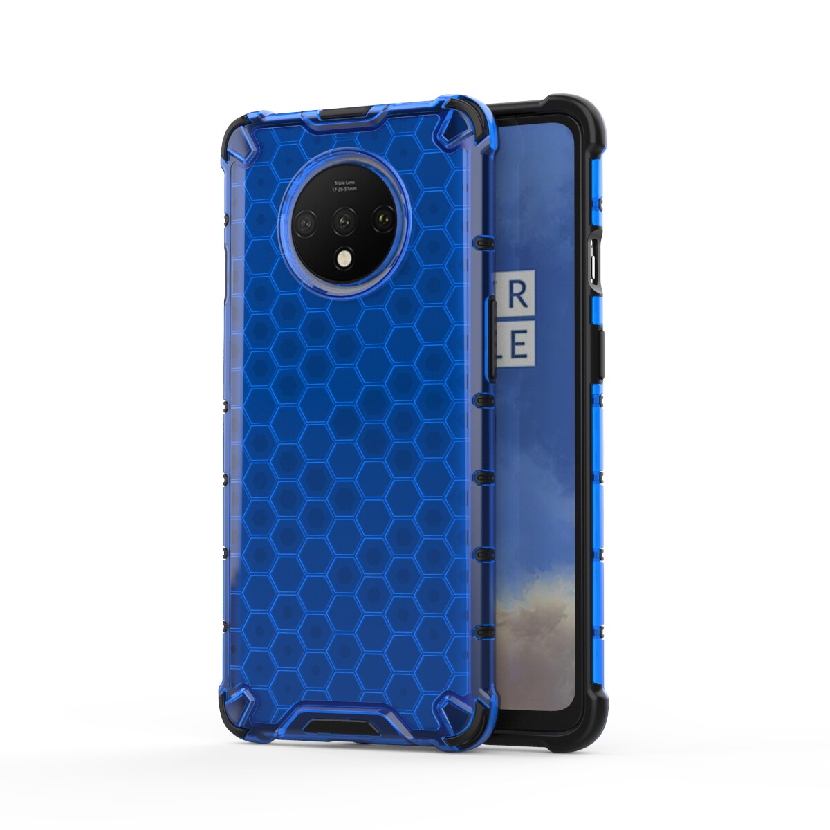 Honeycomb Pattern Shock-proof TPU + PC Hybrid Cover for OnePlus 7T