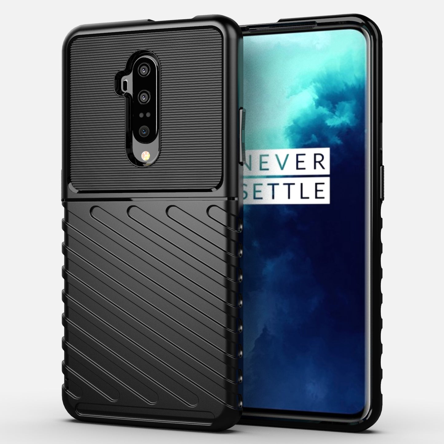 Thunder Series Twill Texture Soft TPU Back Protective Case for OnePlus 7T Pro