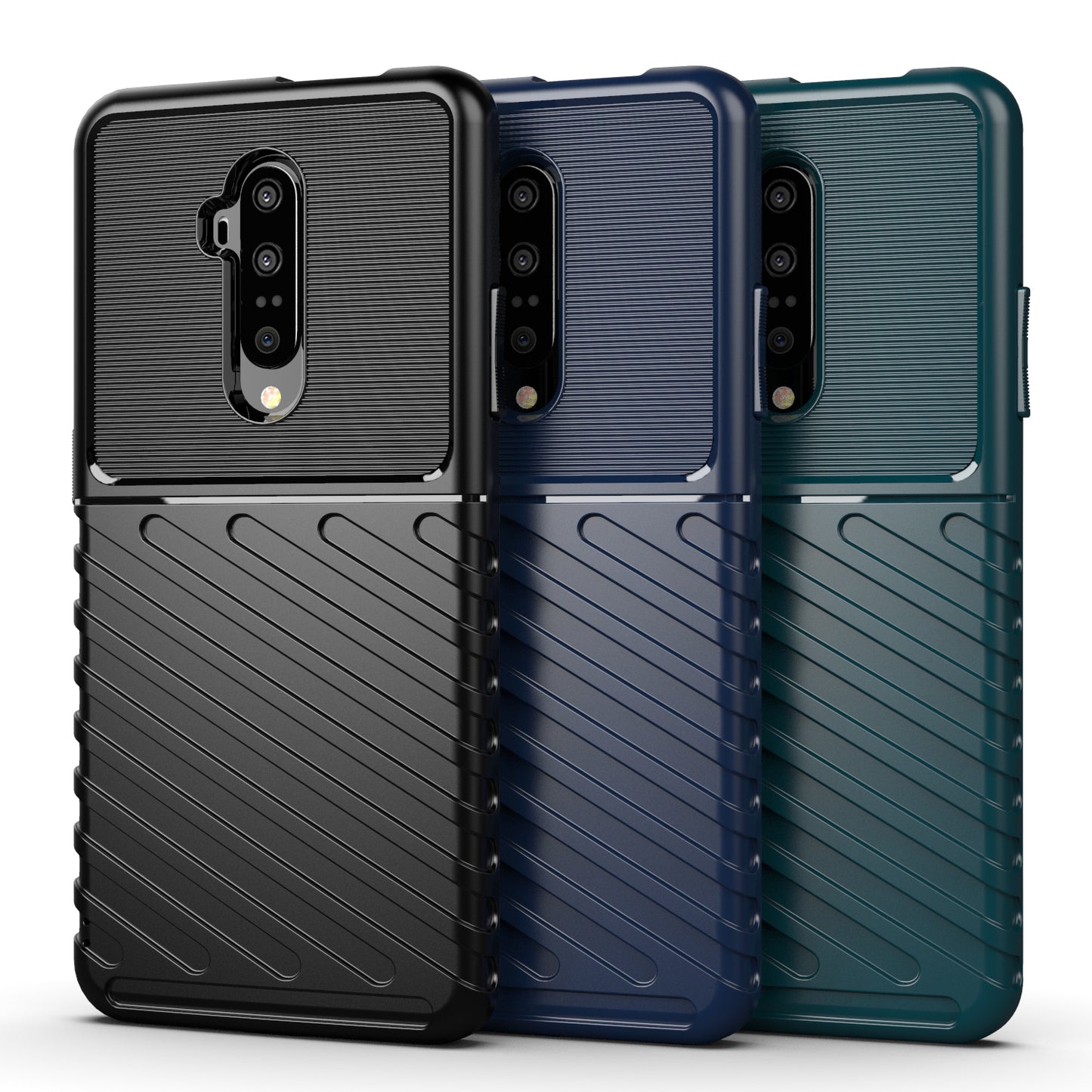 Thunder Series Twill Texture Soft TPU Back Protective Case for OnePlus 7T Pro