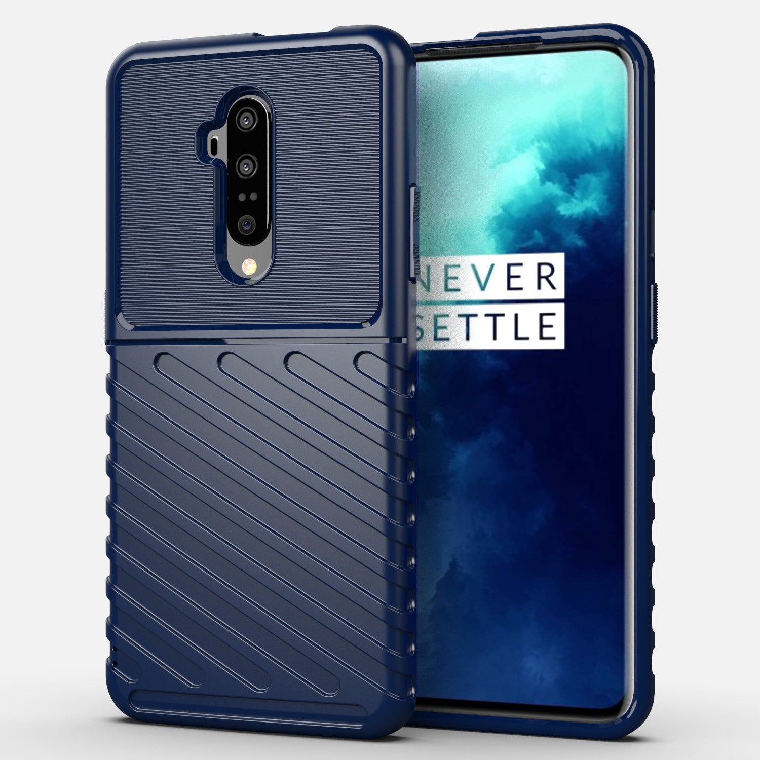 Thunder Series Twill Texture Soft TPU Back Protective Case for OnePlus 7T Pro