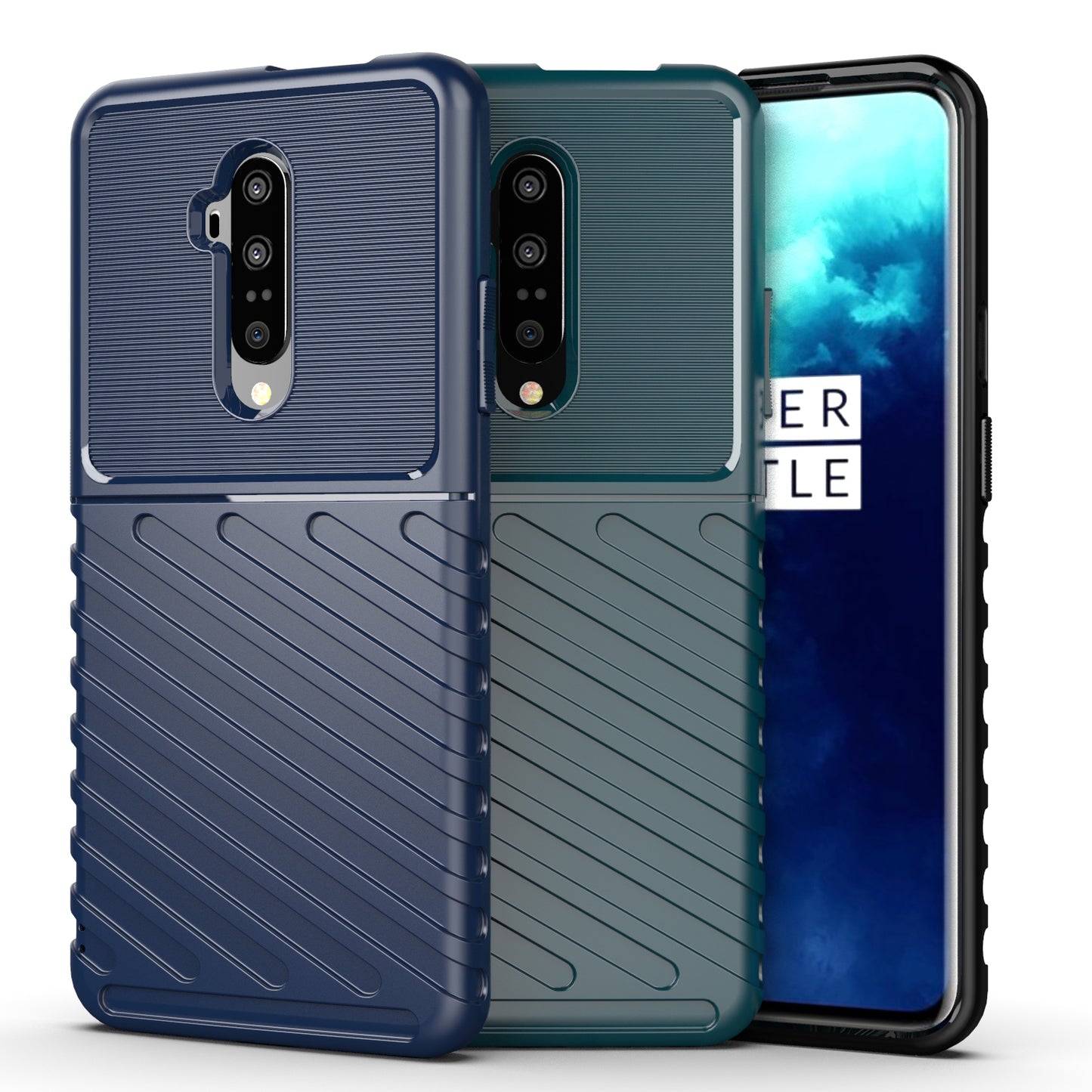 Thunder Series Twill Texture Soft TPU Back Protective Case for OnePlus 7T Pro