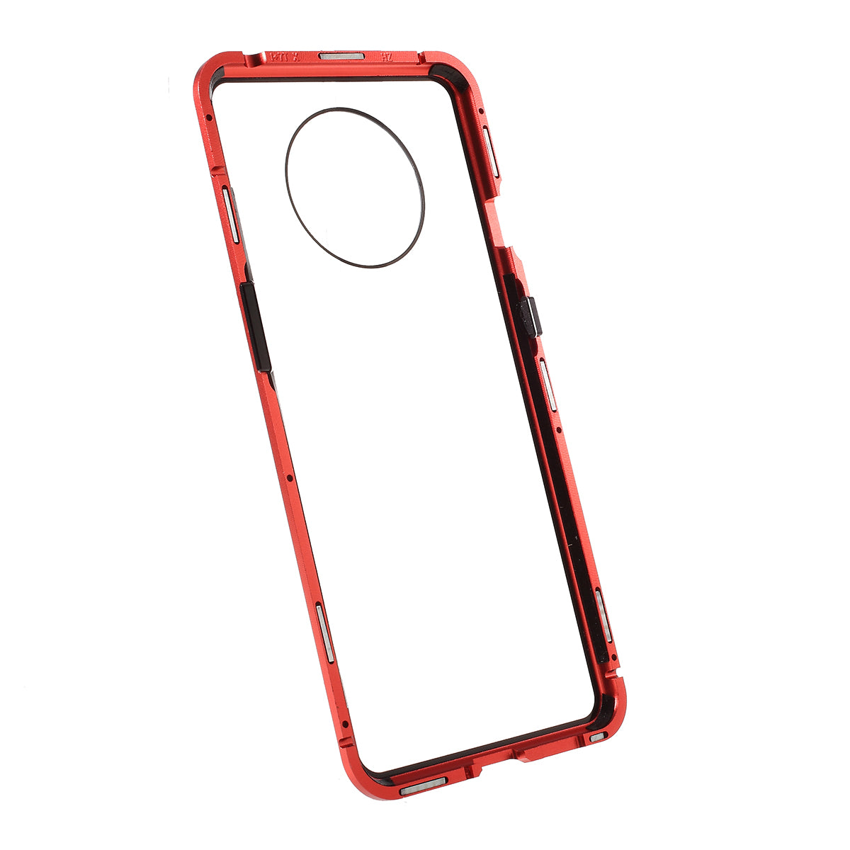 Full Covering Magnetic Metal Frame + [Front and Back] Tempered Glass Mobile Phone Cover for OnePlus 7T