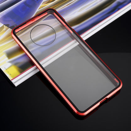 Full Covering Magnetic Metal Frame + [Front and Back] Tempered Glass Mobile Phone Cover for OnePlus 7T