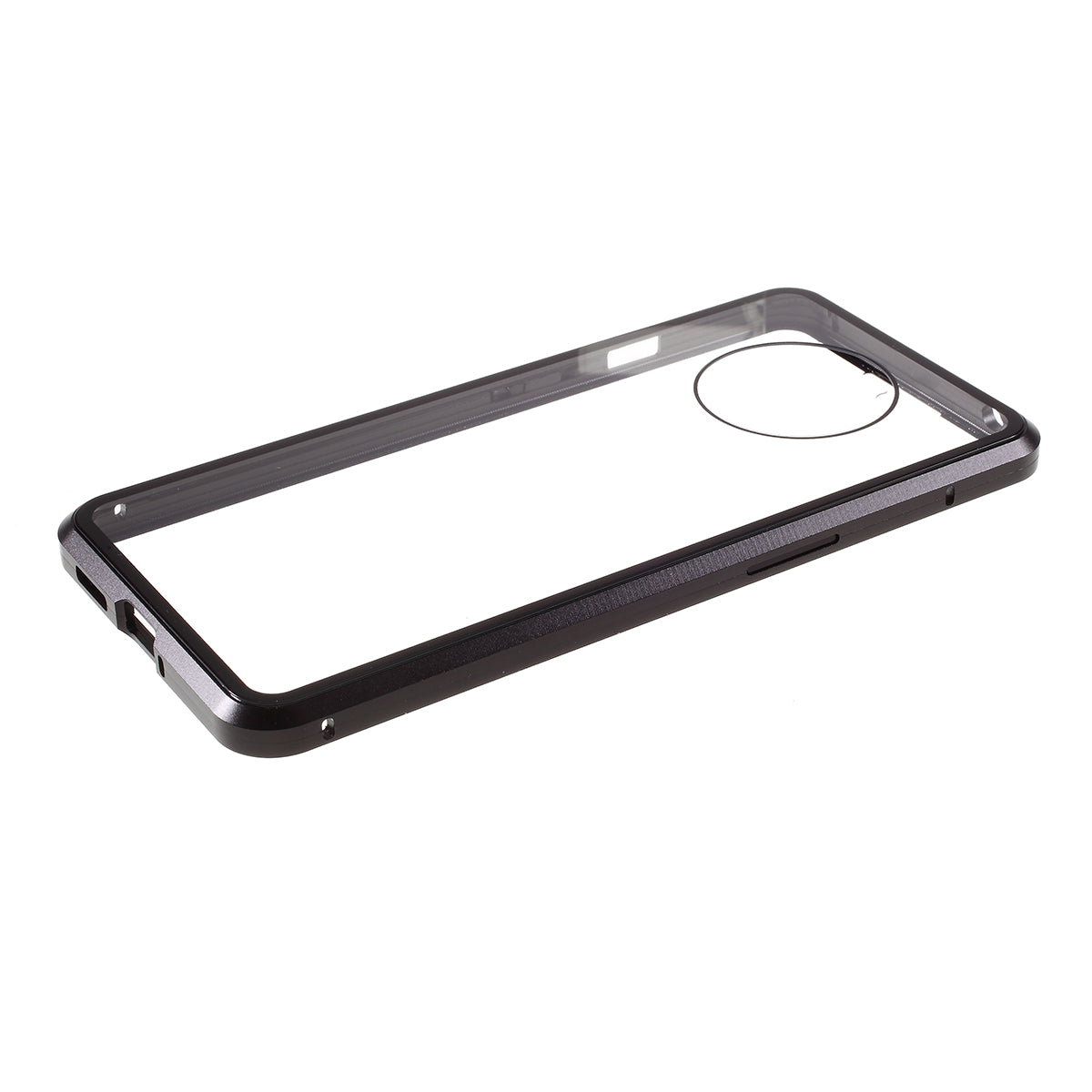 Full Covering Magnetic Metal Frame + [Front and Back] Tempered Glass Mobile Phone Cover for OnePlus 7T