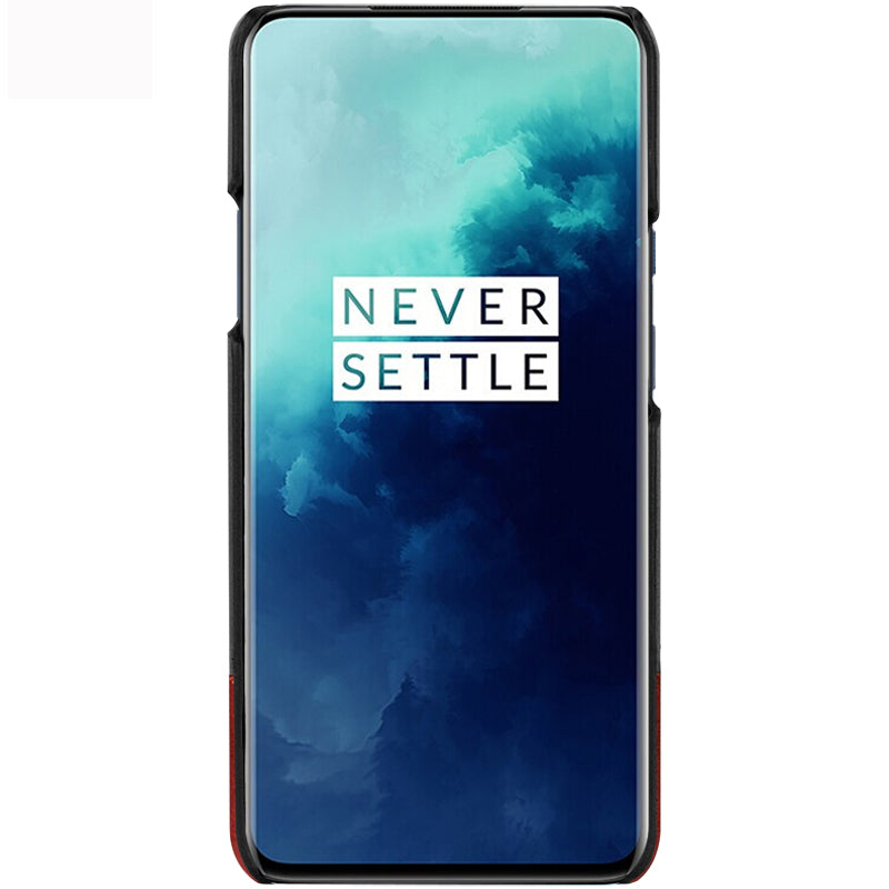 IMAK Ruiyi Series PU Leather Coated PC Hard Phone Casing + Explosion-proof Screen Film for OnePlus 7T Pro