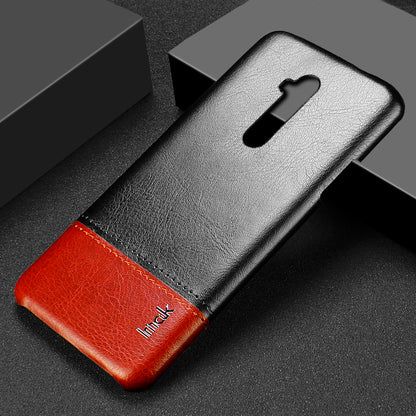 IMAK Ruiyi Series PU Leather Coated PC Hard Phone Casing + Explosion-proof Screen Film for OnePlus 7T Pro