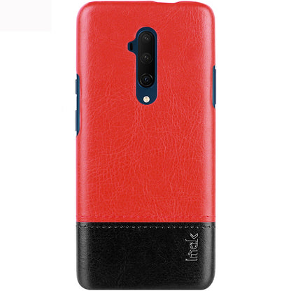 IMAK Ruiyi Series PU Leather Coated PC Hard Phone Casing + Explosion-proof Screen Film for OnePlus 7T Pro