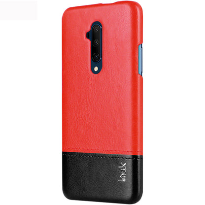 IMAK Ruiyi Series PU Leather Coated PC Hard Phone Casing + Explosion-proof Screen Film for OnePlus 7T Pro