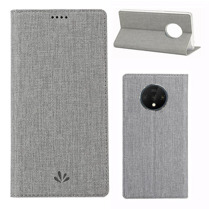 VILI DMX Cross Texture Stand Leather Card Holder Phone Cover for OnePlus 7T