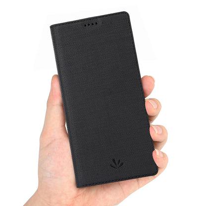 VILI DMX Cross Texture Stand Leather Card Holder Phone Cover for OnePlus 7T