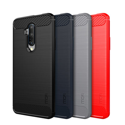 MOFI Carbon Fiber Texture Brushed TPU Back Case for OnePlus 7T Pro