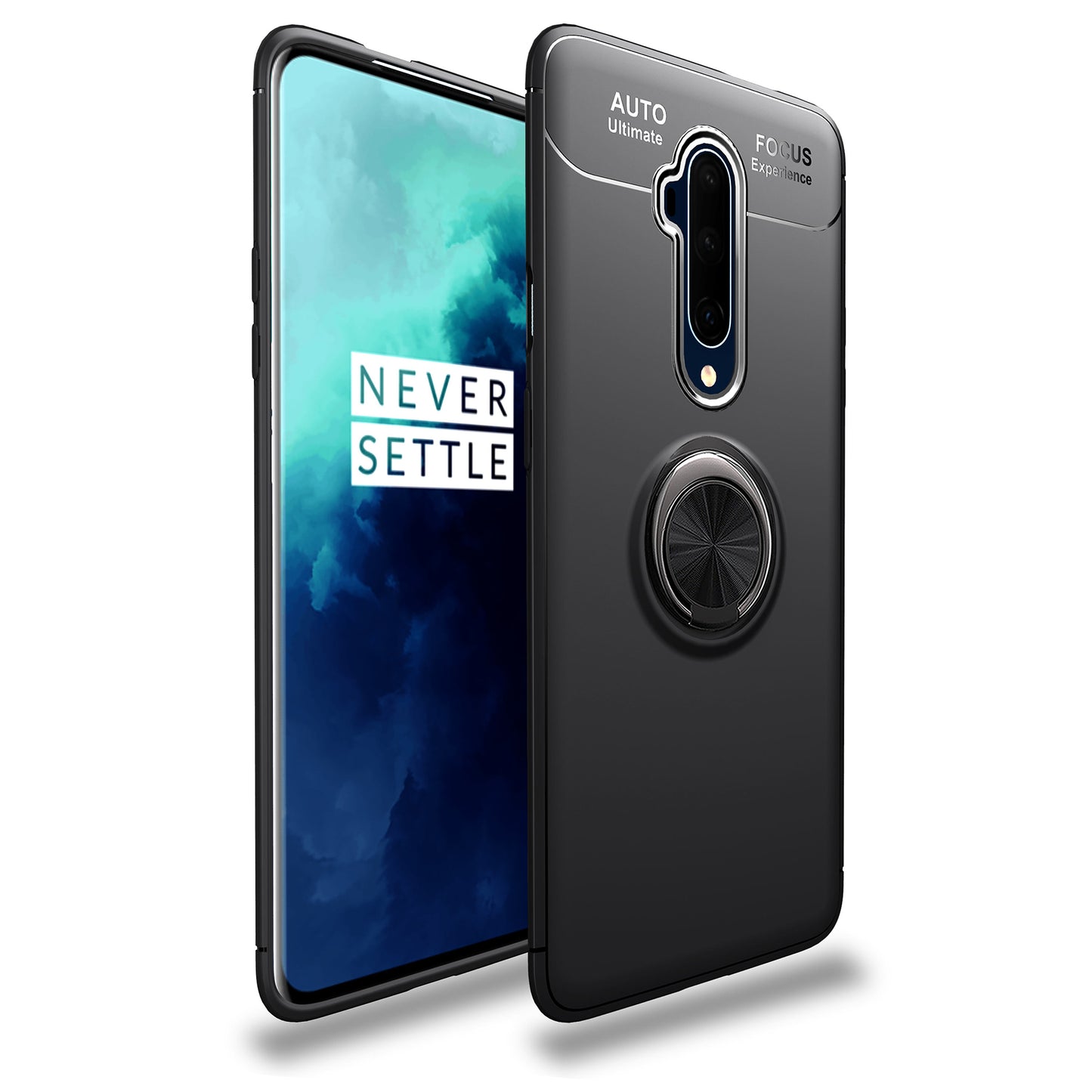 LENUO Metal Ring TPU Built-in Magnetic Metal Sheet Cover for OnePlus 7T Pro