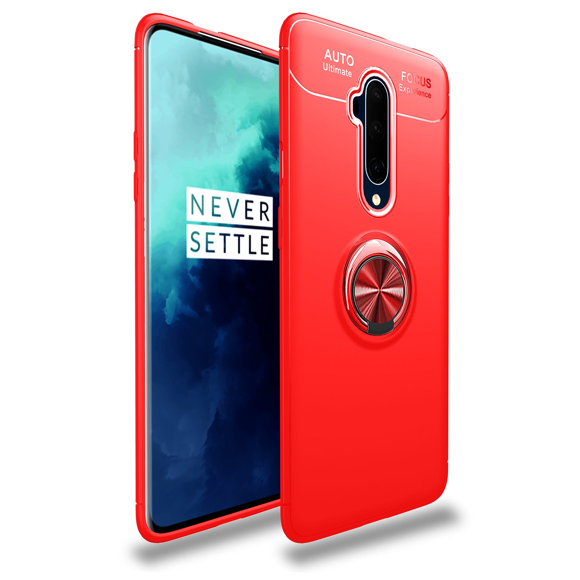 LENUO Metal Ring TPU Built-in Magnetic Metal Sheet Cover for OnePlus 7T Pro