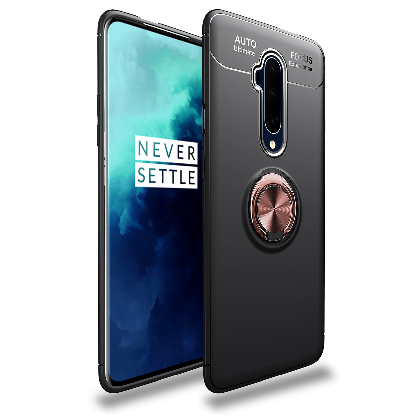 LENUO Metal Ring TPU Built-in Magnetic Metal Sheet Cover for OnePlus 7T Pro