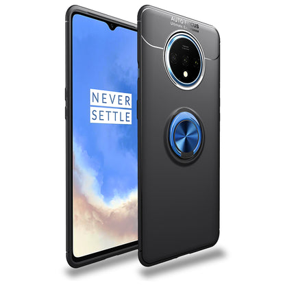 LENUO Metal Ring Kickstand TPU Cover Case for OnePlus 7T Built-in Magnetic Metal Sheet  