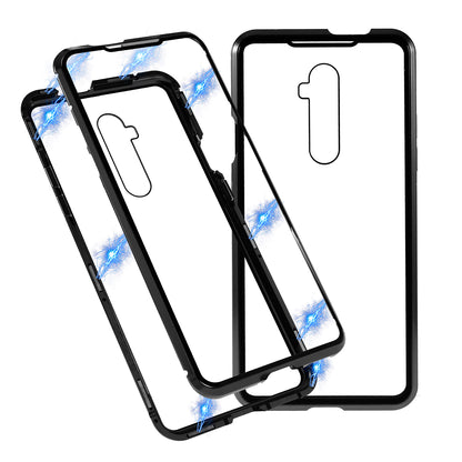 Full Covering Magnetic Metal Frame + Double-sided Tempered Glass Phone Cover Case for OnePlus 7T Pro