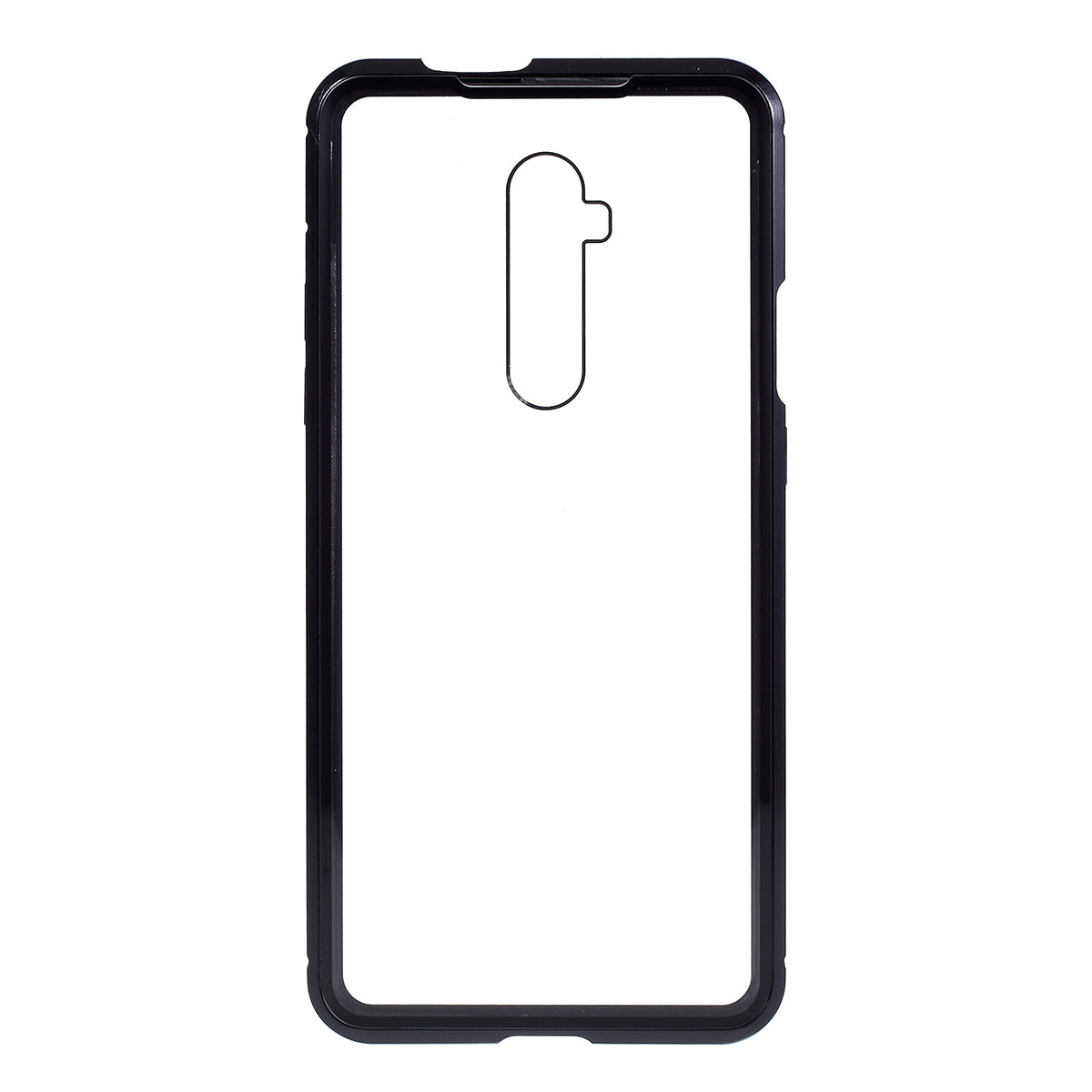 Full Covering Magnetic Metal Frame + Double-sided Tempered Glass Phone Cover Case for OnePlus 7T Pro