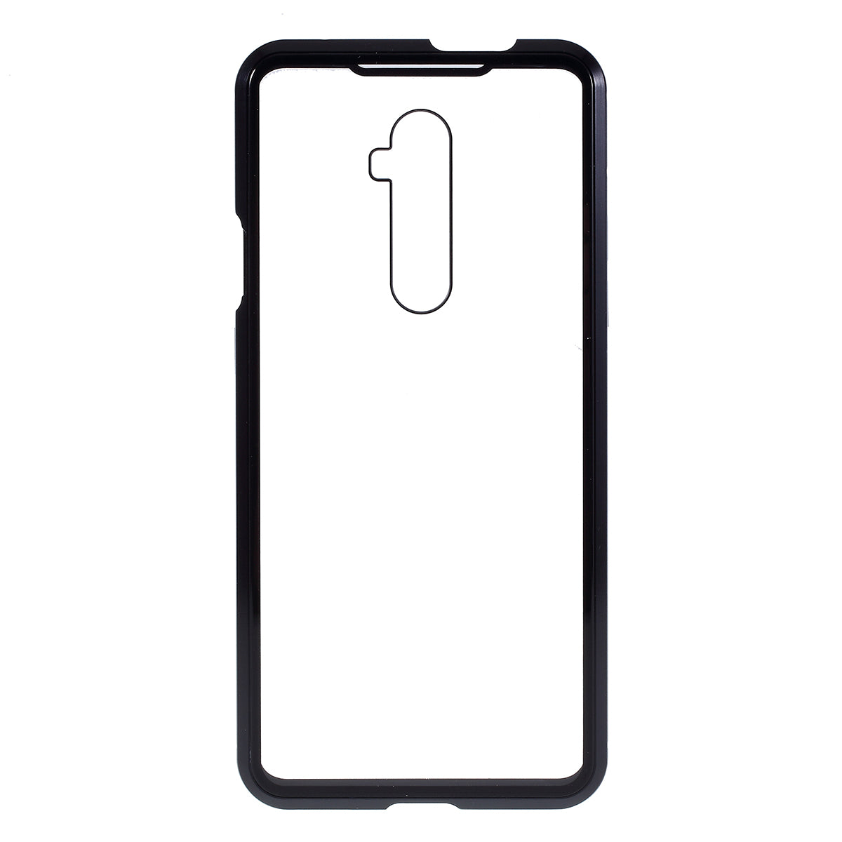 Full Covering Magnetic Metal Frame + Double-sided Tempered Glass Phone Cover Case for OnePlus 7T Pro