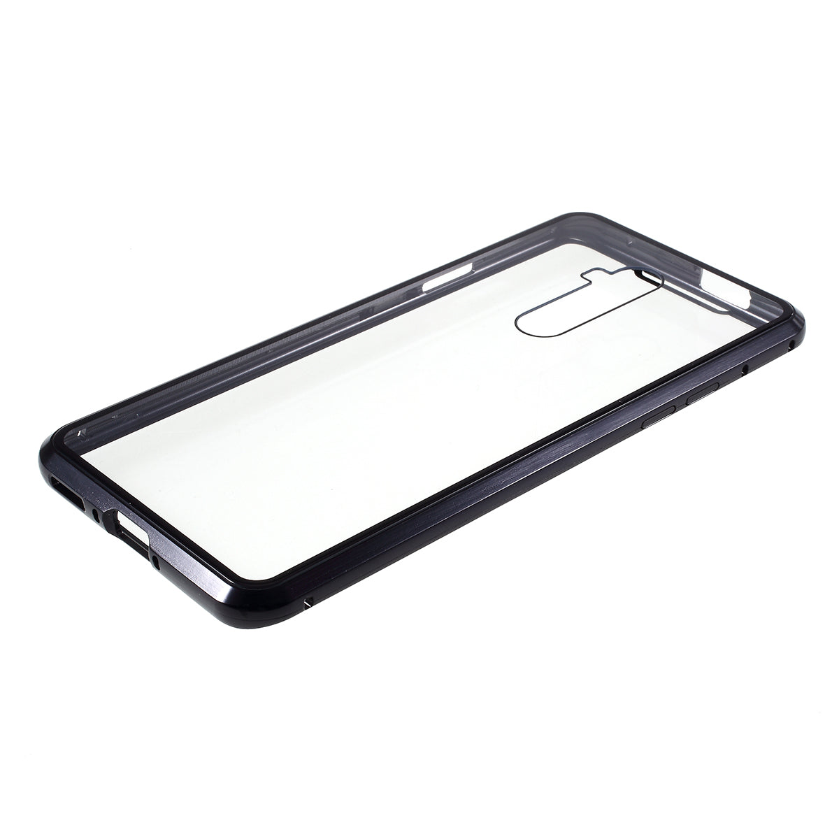 Full Covering Magnetic Metal Frame + Double-sided Tempered Glass Phone Cover Case for OnePlus 7T Pro