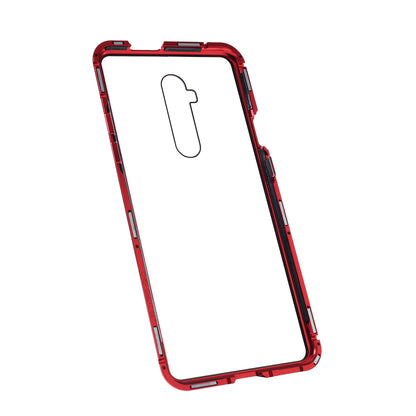 Full Covering Magnetic Metal Frame + Double-sided Tempered Glass Phone Cover Case for OnePlus 7T Pro