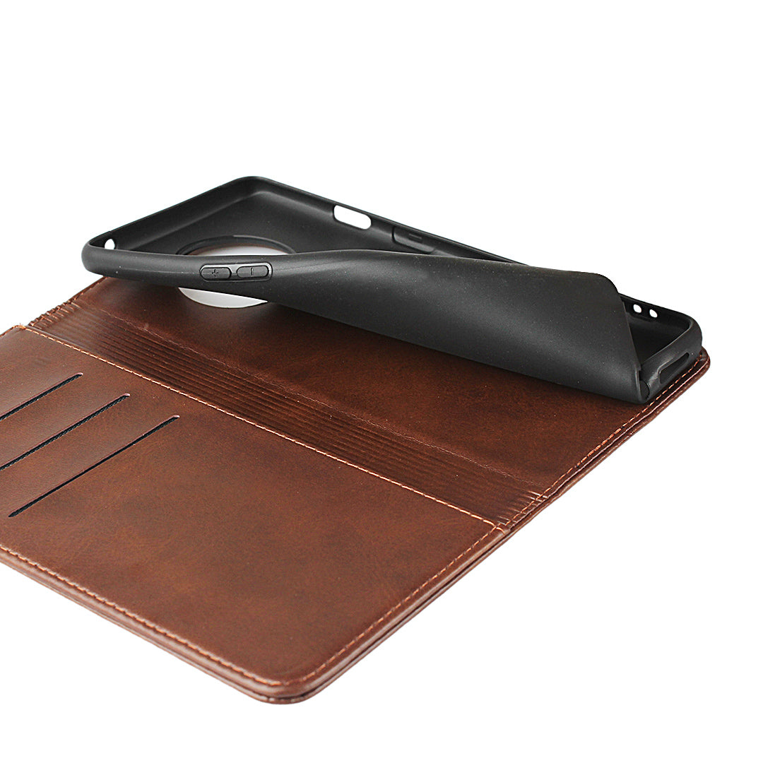 Auto-absorbed Leather Wallet Stand Phone Casing for OnePlus 7T