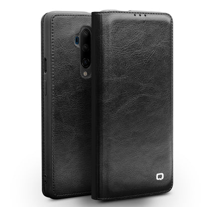 QIALINO Classic Genuine Leather Stylish Case with Card Slot for OnePlus 7T Pro