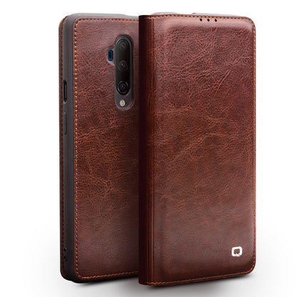 QIALINO Classic Genuine Leather Stylish Case with Card Slot for OnePlus 7T Pro