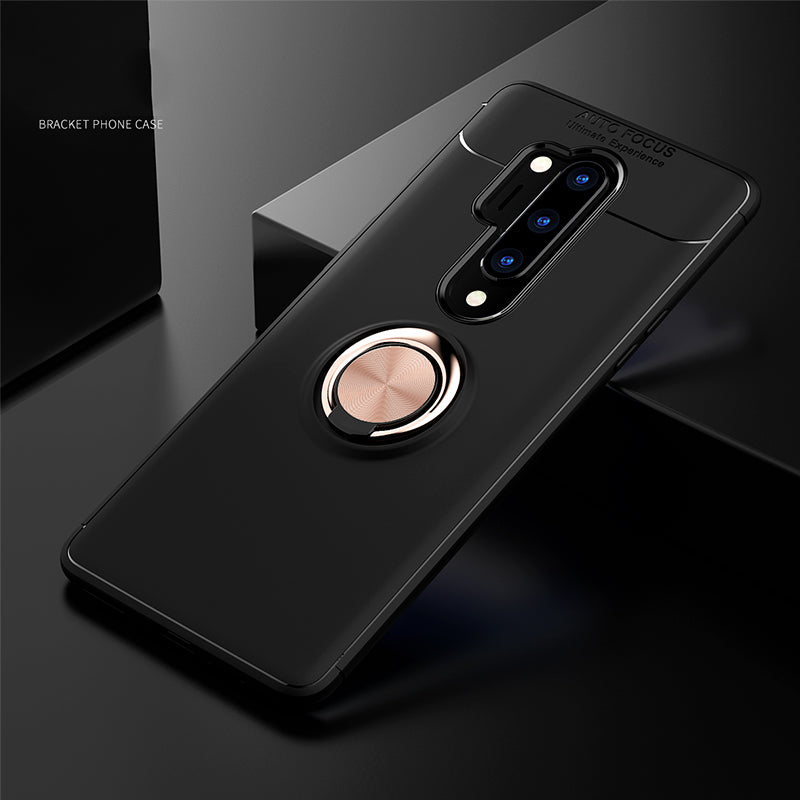 With Finger Ring Kickstand TPU Built-in Metal Sheet Case for OnePlus 8 Pro