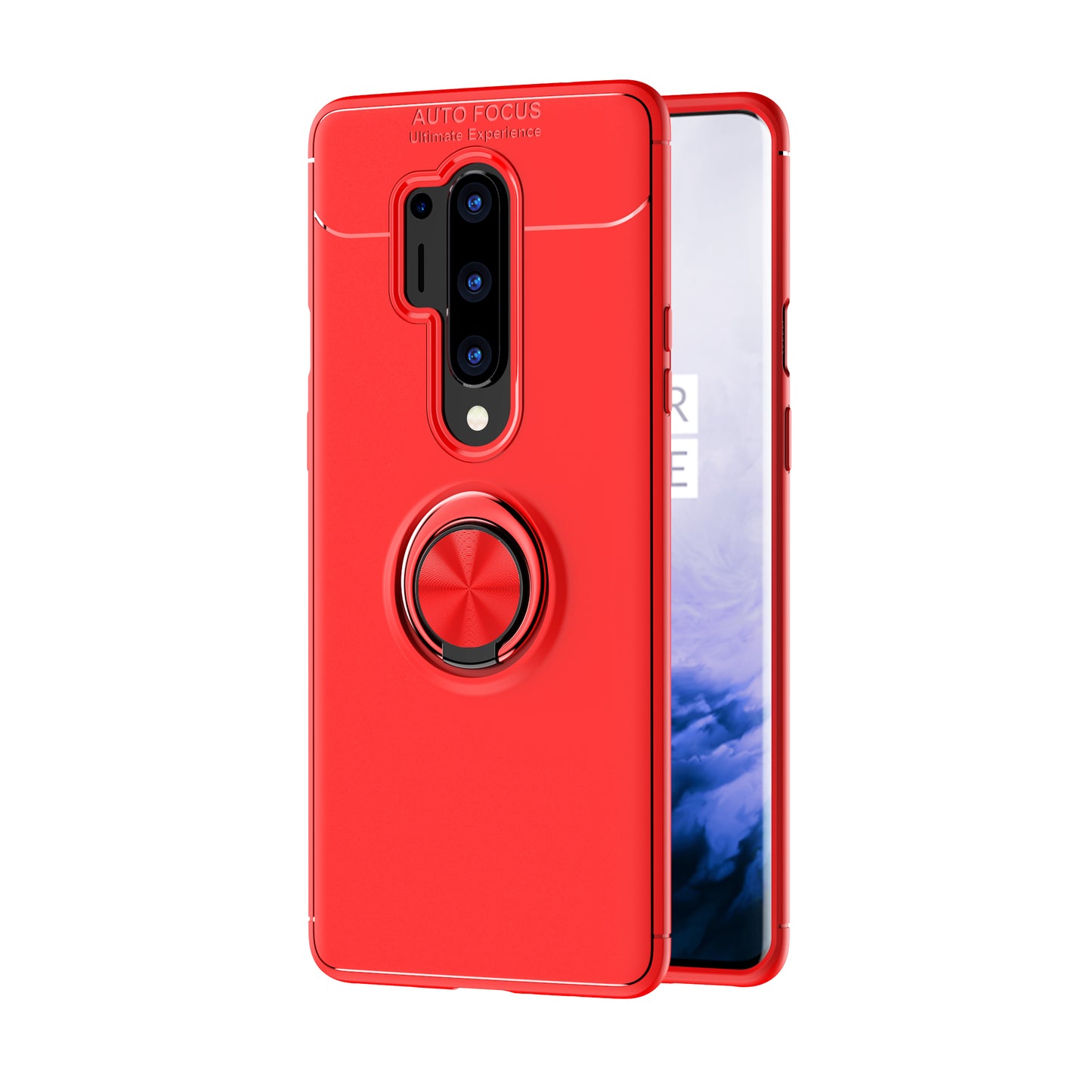 With Finger Ring Kickstand TPU Built-in Metal Sheet Case for OnePlus 8 Pro