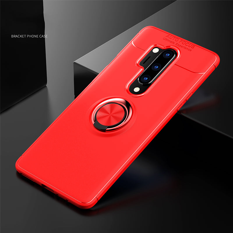 With Finger Ring Kickstand TPU Built-in Metal Sheet Case for OnePlus 8 Pro