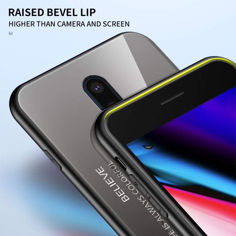 Gradient Color Tempered Glass + PC + TPU Cell Phone Case for OnePlus 8