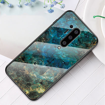 For OnePlus 8 Pro Marble Texture Tempered Glass + PC + TPU Protector Case