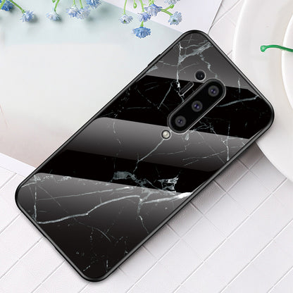 For OnePlus 8 Pro Marble Texture Tempered Glass + PC + TPU Protector Case