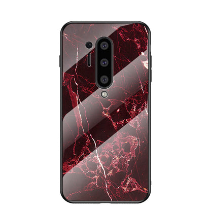 For OnePlus 8 Pro Marble Texture Tempered Glass + PC + TPU Protector Case