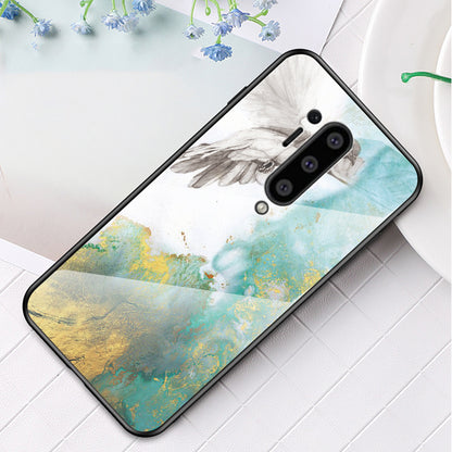 For OnePlus 8 Pro Marble Texture Tempered Glass + PC + TPU Protector Case