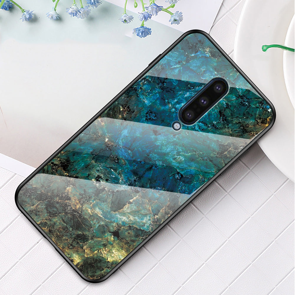 Marble Pattern Tempered Glass + PC + TPU Combo Cover for OnePlus 8