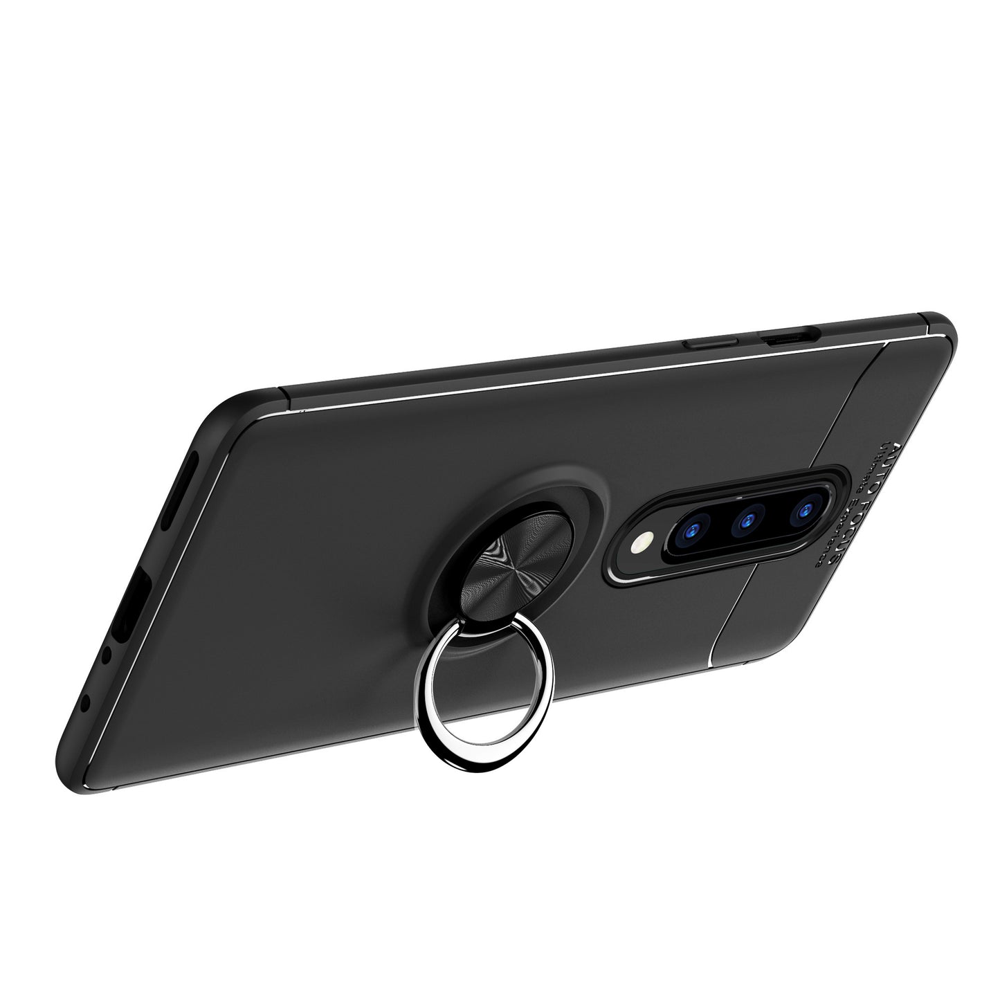 LENUO Metal Ring Kickstand TPU Case Shell for OnePlus 8 Built-in Magnetic Metal Sheet