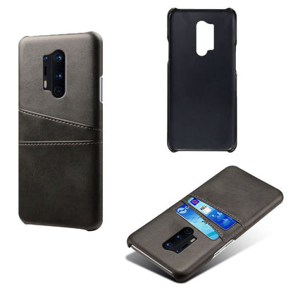 KSQ with Double Card Slots PU Leather Coated Hard PC Cover for OnePlus 8 Pro