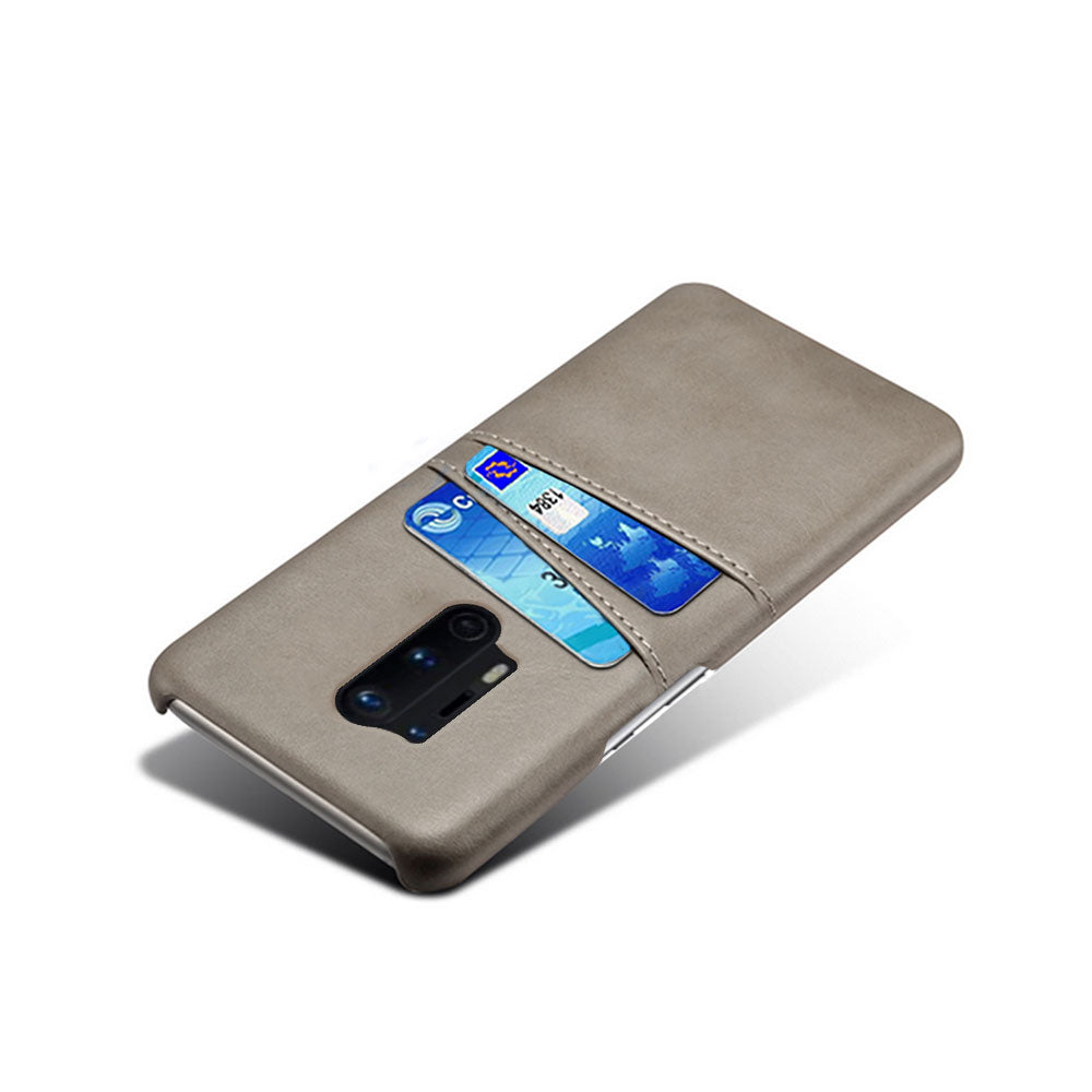 KSQ with Double Card Slots PU Leather Coated Hard PC Cover for OnePlus 8 Pro