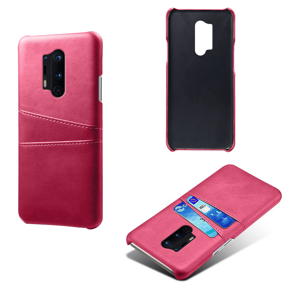 KSQ with Double Card Slots PU Leather Coated Hard PC Cover for OnePlus 8 Pro