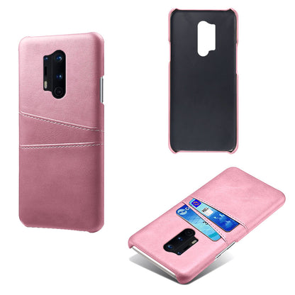 KSQ with Double Card Slots PU Leather Coated Hard PC Cover for OnePlus 8 Pro