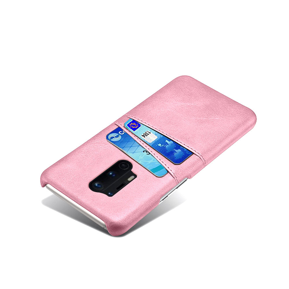 KSQ with Double Card Slots PU Leather Coated Hard PC Cover for OnePlus 8 Pro