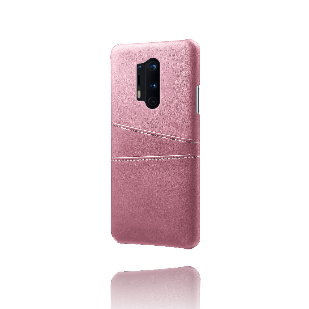 KSQ with Double Card Slots PU Leather Coated Hard PC Cover for OnePlus 8 Pro