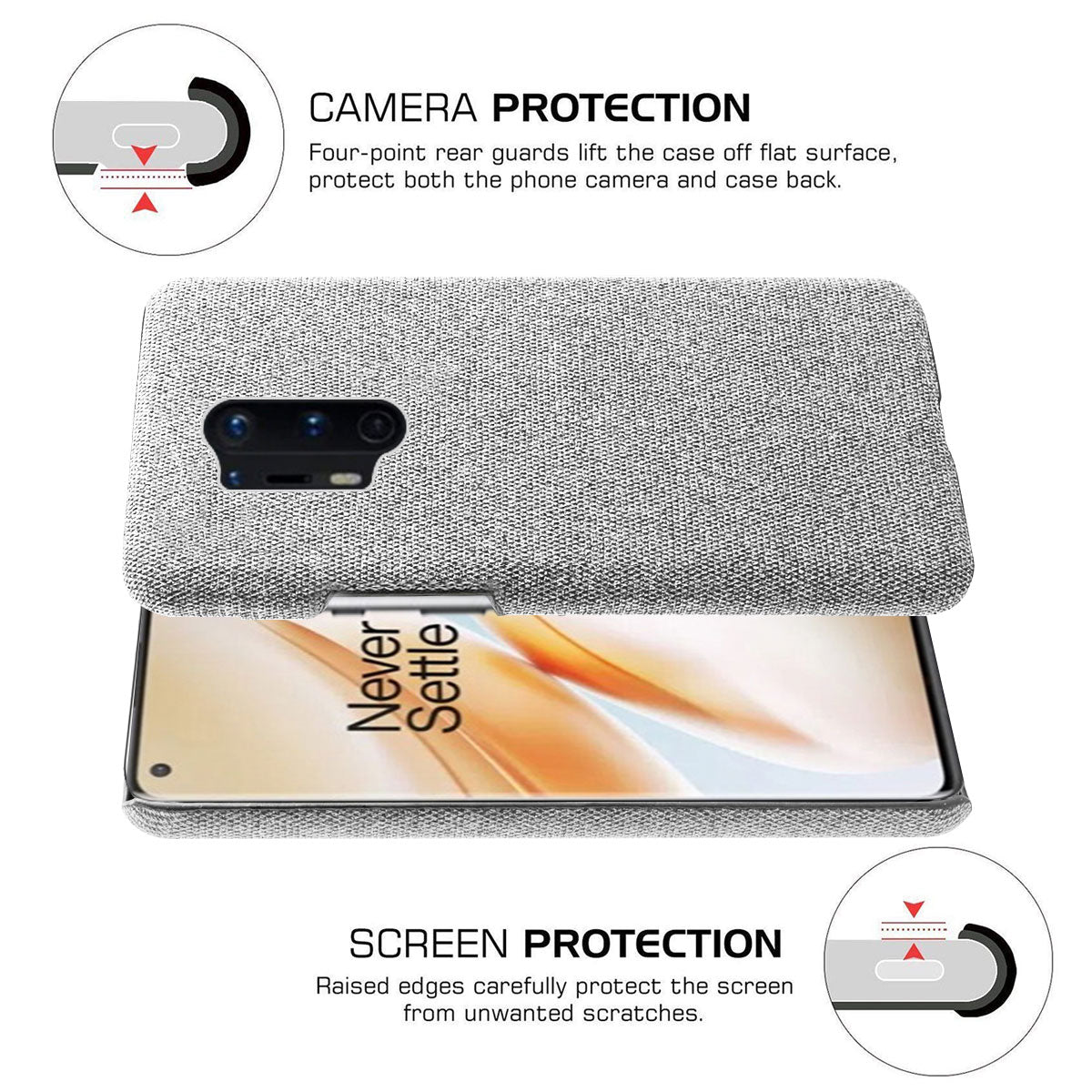 KSQ Cloth Texture Hard Shell Case for OnePlus 8 Pro