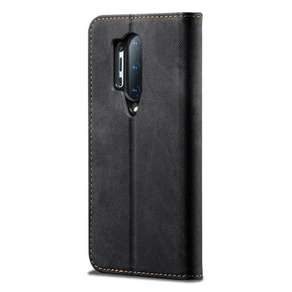 Vintage Style Jeans Cloth Texture Wallet Flip Leather Case for OnePlus 8 Pro