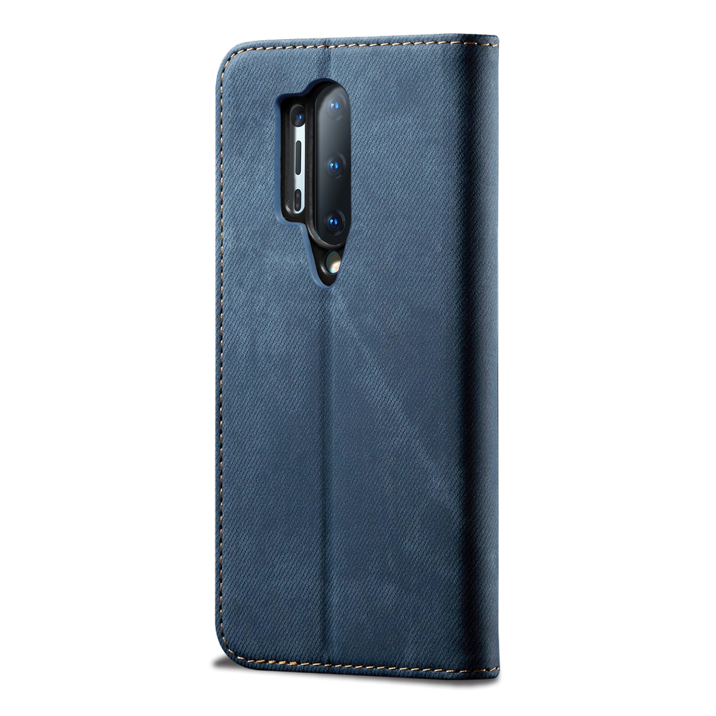 Vintage Style Jeans Cloth Texture Wallet Flip Leather Case for OnePlus 8 Pro